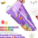 3 x QOIUSO 50 Pcs Birthday Party Favor Bags for Boys & Girls: Lovely Happy Birthday Goodie Bags with Handles for Return Gift Wrapping, Packaging Candy Treat Toys and Party Favors (6.5 x 9.8 Inches)