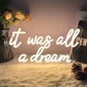 It Was All A Dream Neon Sign Personalized Home Wall Decor LED Neon Light Signs Birthday Wedding Christmas Living Room Business Clothes Shopping Mall Decorations Girl Boy Gift USB Warm White 4021.1 CM