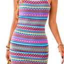 PRETTYGARDEN Womens 2026 Summer Mini Dresses Square Neck Sleeveless Tank Bodycon Striped Boho Sundresses Beach Vacation Criuse Outfits (Light Purple, XXL) (Pink, XXL)