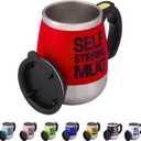 Self-Stirring Stainless Steel Self-Mixing Mug for Coffee, Hot Chocolate, Tea, Milk Cup for Travel, Kitchen, Office, Home, 450 ml/15.2 oz, Red 