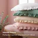 Bedsure White Ruffle Pillow Cases, Pillow Shams Standard Size Set of 2, Double Brushed Microfiber, Distressed Vintage Ruffled Pillow Covers with Envelope Closure, Wrinkle, Fade Resistant, 20" x 26"