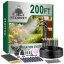 Drip Irrigation System, 2026-Upgrade 200Ft 1/4" Garden Watering System with 40 Pcs 360 Adjustable Copper Nozzles, DIY Kit for Garden, Lawn, Greenhouse, Raised Beds & Outdoor Plants
