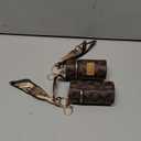 2Pcs Lipstick Organizer, Luxury Leather Lip Gloss Bag, Mini Lipstick Case with Keychain, Girls travel Lipgloss Makeup Storage Holder for Purse Perfume Fingernail Polish (Classic)