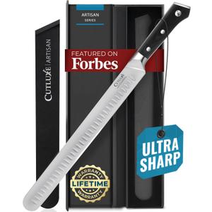 Cutluxe Brisket Knife  12" Carving & Slicing Knife for Meat & BBQ  Razor Sharp German Steel, Sheath Included, Ergonomic Full Tang Handle Design  Artisan Series