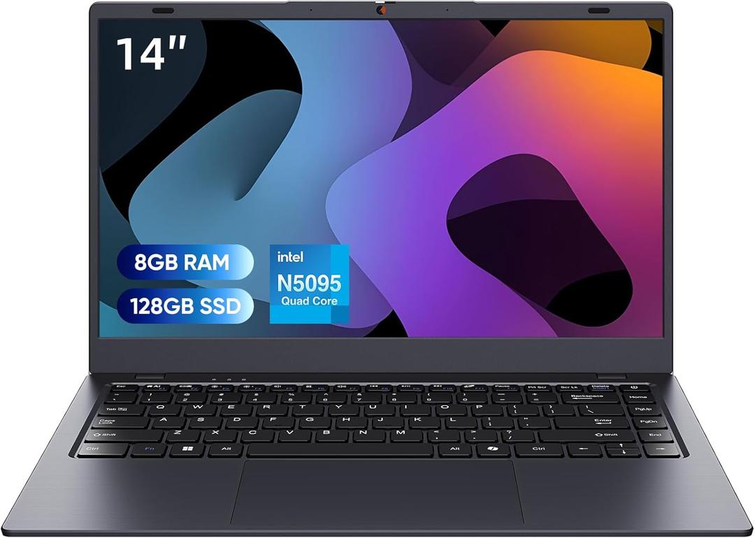14 inch Laptop Computer, 8GB DDR4 RAM 128GB SSD, 4-Core Processor (Up to 2.9GHz), Thin & Portable Notebook PC, WiFi, BT4.2