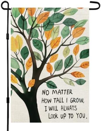 Pack of 4 CROWNED BEAUTY Fathers Day Garden Flag 12x18 Inch Double Sided Small Burlap Tree Flag For Outside Yard CF1626-12