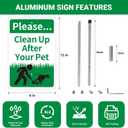 2 Pack Please Pick Up After Your Pet Sign, No Dog Poop Lawn Signs, 12''X8'' Sturdy Rust Free Aluminum Metal Signs With 28" Metal Stakes, Fade Resistant, Weatherproof, Easy to Mount