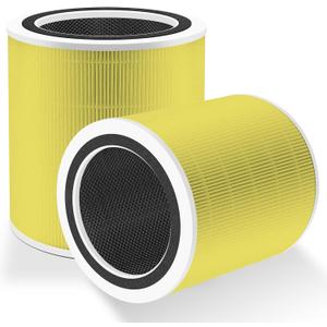 Core 400S Pet Care Replacement Filter for LEVOIT Core 400S Smart WiFi Air Purifier, Funmit 3-in-1 H13 True HEPA Replacement Filter, Part # Core 400S-RF-PA (LRF-C401-YUS), Yellow, Pack of 2 