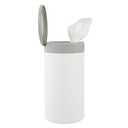 Spectrum Disinfecting Wipes Container Large White Refillable Stainless Steel Wipe Holder for Bathroom Kitchen, Classroom, Reuseable Push Button Wet Wipe Dispenser for Disinfect Cleaning Countertop