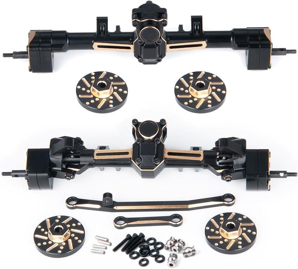 SCX24 Universal Front and Rear Axles Set with Counterweights for 1/24th RC Crawler Car (Front & Rear)