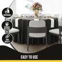 Party Solids 12-Pack Black Round Plastic Tablecloth Disposable Size: 108 Inches Round Plastic Table Cloths for Parties, Picnics & Formal Events
