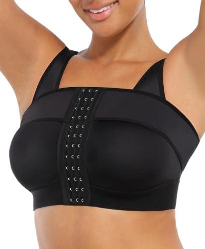 FeelinGirl Front Closure Post Surgical Compression Bra for Women with Removable Breast Support Band S