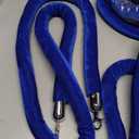 Blue Velvet Stanchion Rope  Crowd Control Ropes Barrier with Silver Hooks for Party, 71 Inch, 8PCS