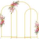 Wokceer Wedding Arch Backdrop Stand 7.2FT, 6.6FT, 6FT Set of 3 Gold Metal Arch Backdrop Stand for Wedding Ceremony Baby Shower Birthday Party Decor