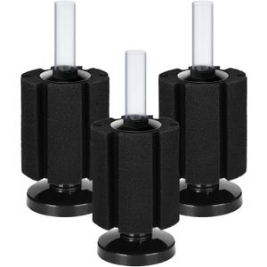 AQUANEAT 3 Pack Aquarium Bio Sponge Filter Breeding Fry Betta Shrimp Nano Fish Tank(M Large up to 50Gal)