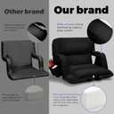 Wide Stadium Seats with Back Support, Exclusive Sofa Style Design Extra Thick Bleacher Chairs with Back and Cushion, 6 Reclining Positions - Ultimate Comfort for Sports Events (Black, 25")
