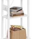 TUTOTAK Small Narrow Side Table with Charging Station, Skinny End Table for Small Spaces, Slim Nightstand with USB Ports and Outlet, Sofa Beside Table with Wheels, White TB01BW046