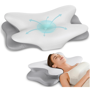 Besyodo Cervical Neck Pillow for Pain Relief Ergonomic Memory Foam Pillow for Sleeping Contour Side Sleeper pillow for Neck Support Orthopedic Pillow Bed Pillow For Back Stomach Sleepers (Grey)