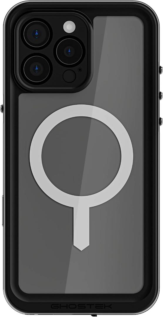 Ghostek Nautical Slim iPhone 16 Pro Max Waterproof Case - Built-in Screen and Camera Lens Protector, Compatible with Apple MagSafe Accessories Designed for Apple iPhone 16 Pro Max (6.9", Clear) (iPhone 16 Pro Max, Clear)