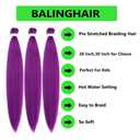 Braiding Hair Extensions Pre Stretched Long Synthetic Braids Hair Extension Purple 26 Inches