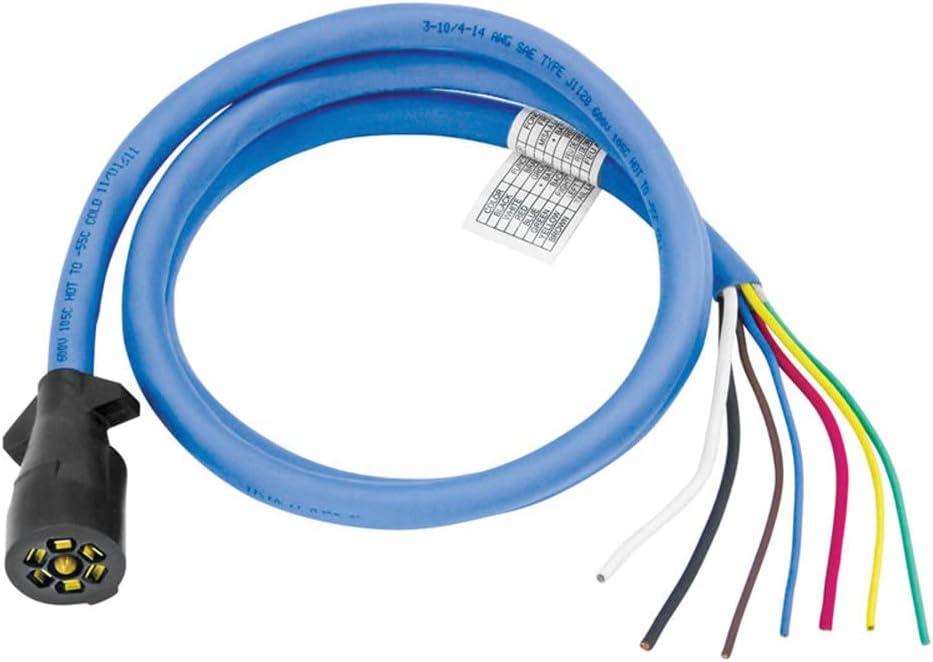 Bargman 54006-010 Wiring Connector, 7-Way Trailer End, 8 ft. Length Wire