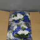 Sziqiqi Blue Artificial Flowers for Decoration Fake Kissing Flower Balls for Wedding Centerpieces Tables Flower Centerpiece Arrangement for Party Festival (Royal Blue & White)