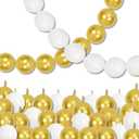 White and Gold Quick Link Balloons, 100PCS 6 Inch Small Baby Pink Linking Balloons for Making Balloon Wall Heart Arch Tails Balloon for Girls Wedding Birthday Baby Shower Engagement Party Decorations