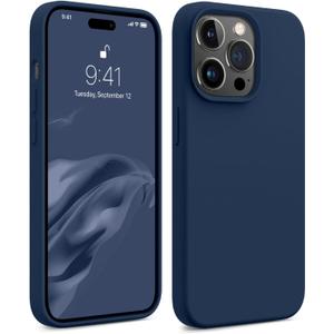 AOTESIER Shockproof Designed for iPhone 14 Pro Max Case, [Food Grade Silicone] [Military Drop Protection] with Anti-Scratch Lining Protective Phone Case for 14 ProMax, 6.7 inch, Navy Blue