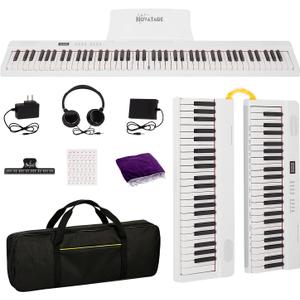 Magnetic Detachable Folding Piano Keyboard, 88 Key Semi-Weighted