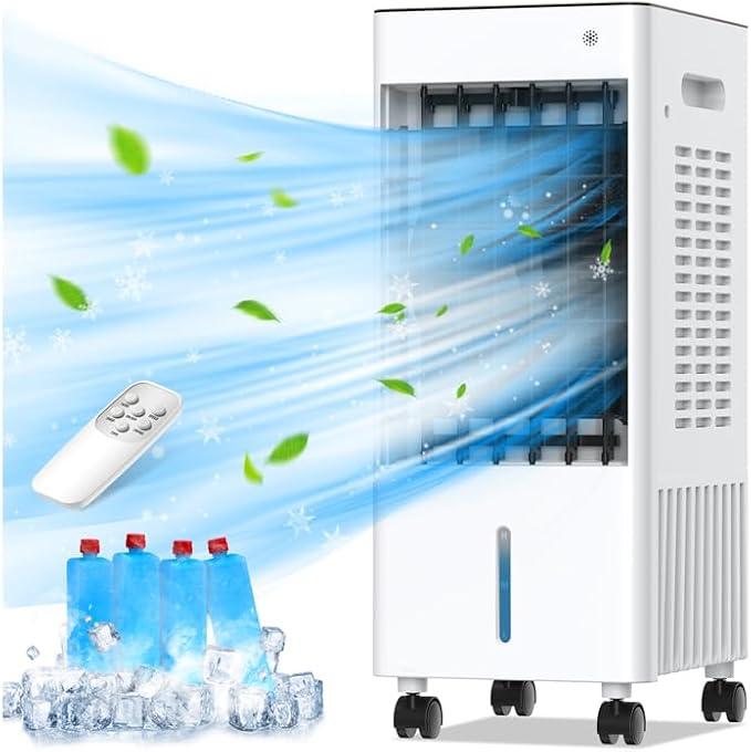 Portable Air Conditioners, 3-IN-1 Portable AC Unit w/2.6 Gal Tank for 24H Cooling, 4 Modes & 3 Speeds, Windowless Air Conditioner w/7.5H Timer, Smart Remote, Swamp Cooler Air Conditioner for Bedroom