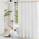 YISURE 100% Cotton Shower Curtains White, Luxury Fabric Curtain for Bathroom or Hotel, 72"x72" (72"W x 72"L (Pack of 1), White)