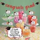 4 x Red 2026 Graduation Candy Bar Signs Graduation Table Candy Buffet Labels for 2026 Graduation Dessert Food Label Table Party Decorations Red