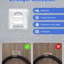 Hooks for Outdoor String Lights Clips: 50 Pack Square Clear Large Heavy Duty Light Hook Waterproof Adhesive Strips - Outside Hanging Rope Light Cable Cord Holders Organizer