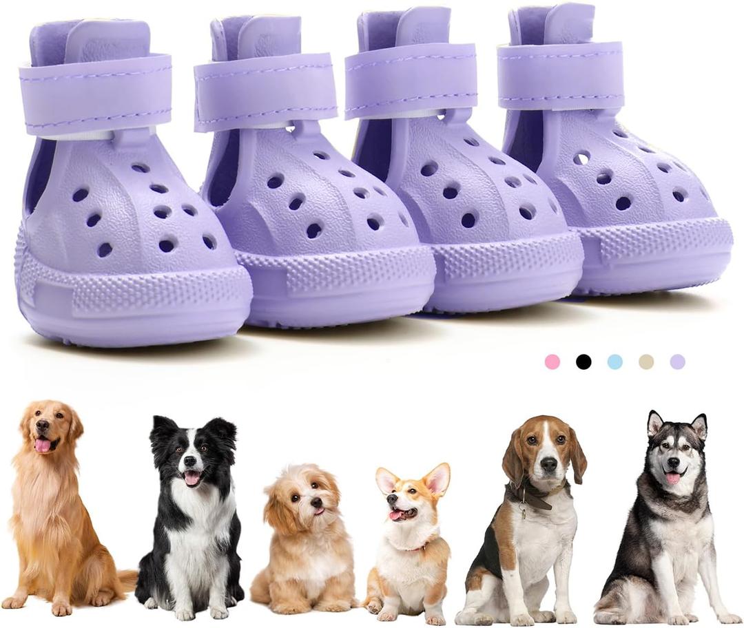 Dog Boots for Hot Pavement & Snow, Waterproof Non-Slip Dog Shoes with Reflective Straps, Adjustable Pet Booties for Small to Large Dogs, Outdoor Paw Protection, 4Pcs (Size 9: (2.76"  3.35") (W  L))