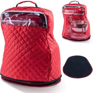 BAGSPRITE Stand Mixer Cover with Appliance Sliders Compatible with KitchenAid Mixer 6/7/8 Quart with Pockets for Kitchen Aid Accessories and Attachments (Fit for Bowl Lift 5-8 Quart, Red)