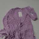 GRACE KARIN Women's Casual Lightweight Open Front Cardigans Soft Draped Corchet Long Sleeve Cardigan Purple, L