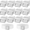 Geyoga 12 Pcs White Gait Transfer Belt for Senior 60 Inch Transfer and Walking Assistance with Metal Buckle, Cotton Soft Belt Holder for Homecare Caregiver Nurse Therapist