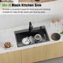Black 30x18 In Drop In Kitchen Sink-Stainless Steel Topmount Modern Single Bowl Kitchen Sink Come With Silicon Mat,Drain Strainer Set Offer Large Basin And Compatibility With Various Kitchen&Bar Style, 30X18X9 Inches