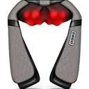 Blue Elf Shiatsu Electric Neck Back Massager Pillow 3D Kneading with Heat for Shoulder, Lower Back, Foot, Leg Muscles Pain Relief Relax in Car Office and Home (Gray)
