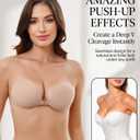 MITALOO 2026 Seamless Sticky Bra Adhesive Bra Push Up Invisible Strapless Backless Covers for Women Nude (Beige)