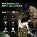 PIOOCAN Rechargeable Flashlights 1200 Lumens EDC Flashlight, AA Pocket Flashlight High Lumens with Clip, Super Bright Small Flashlights, 4 Modes Flash Light for Camping, Home, and Emergencies (Black)