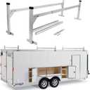 StarONE Trailer Ladder Rack, Adjustable Ladder Rack for 4' - 8.5' Enclosed & Open Trailers, 400 lbs Capacity for Ladder/Lumber/Kayak/Solar Panel, Aluminum