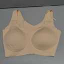 Jelly Bras for Women No Underwire Seamless Pullover Bras Wireless T Shirt Bralettes Wide Straps Sleep Everyday Bra (Beige, M)