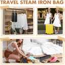 2 Pcs Portable Steamer Bags for Travel Steam Iron, Black Travel Carrying Bag for Handheld Iron, Handheld Steamer Case Organizer with Hanging Buckle Strap, Fits Travels Bag Only