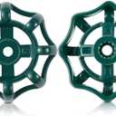 Dreyoo 2 Pack Outdoor Faucet Handles, 12 Point Broach 0.43" Round Stem Hole Faucet Handle Compatible with LASCO 01-5105, Round Wheel Handle Fits Most 3/8" Shaft Sillcock Valve Stems (Green)