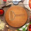 Small Rolling Pin, Pizza Dough Roller, Non Stick Wood Pastry Roller, Kitchen Wooden Rolling Pins for Baking Cooking Cookie Bread Tortilla Dumpling Fondant Clay (Style 2)