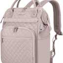 EMPSIGN 17 Inch Laptop Backpack for Women, Work Business Travel Computer College Bags, Large Capacity Water-repellent Quilted Casual Daypack with USB Port, Dusty Pink