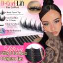 Lash Clusters with Spiky Lash Clusters Kit Volume Clusters Eyelash Extension 10-18MM Thick Individual Lashes D Curl Cluster Eyelash Extensions with Lash Brush3D DIY Lash Extension at Home (No Glue)