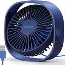 EasyAcc USB Small Desk Fan, Slumber Pod Fan [360Rotatable Head &Powerful ] 3 Speeds Portable Personal Table Travel Fan for Sleeping Desk Cruise Ship Dorm Bedroom Office (No Battery) (Navy Blue)