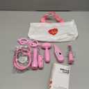 Kids Doctor Kit, 8 Pieces Toddlers Doctor Playset with Medical Storage Bag & Real Stethoscope, Pretend Play Doctor Toys Birthday Gift for Boys Girls Aged 3 4 5 6 (Pink)